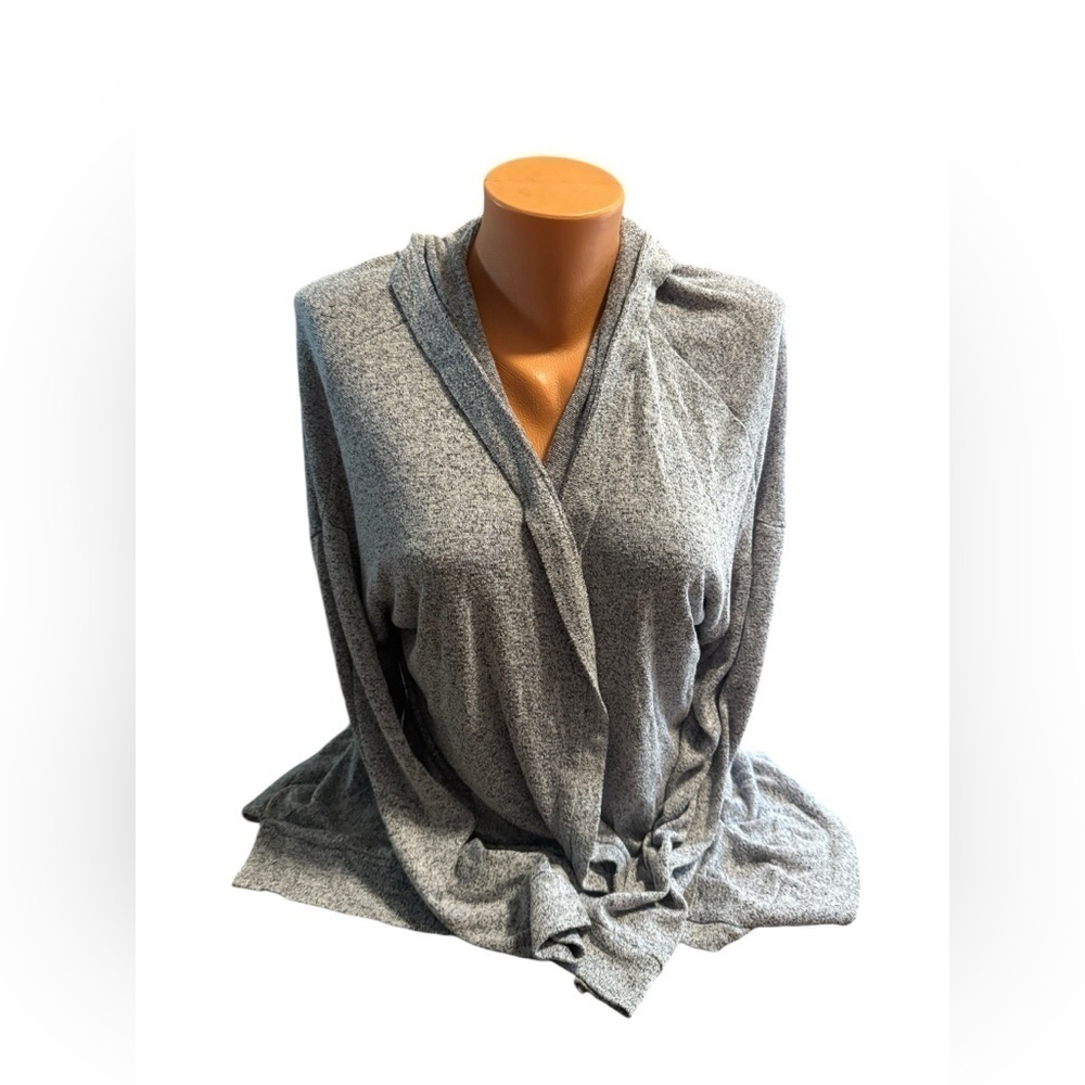 Blu Pepper Women’s Light Weight Gray Hooded Cardigan Long Sleeve Boho Preppy S